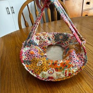 Colorful Vintage Quilted Patchwork Pie Plate Carrier